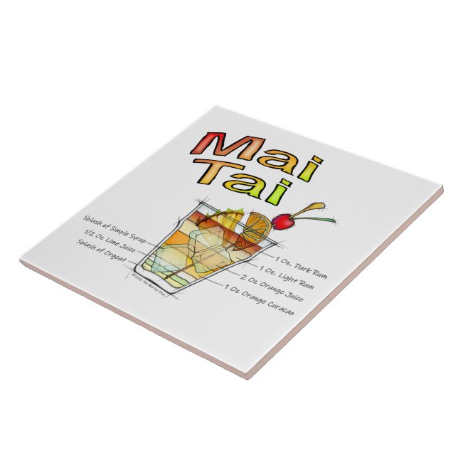 CARREAU ART DE RECETTE DE COCKTAIL DE L'AMI TAI (Côté)