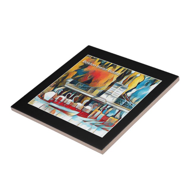 Carreau Art déco Bateaux à cygne Boston (Côté)