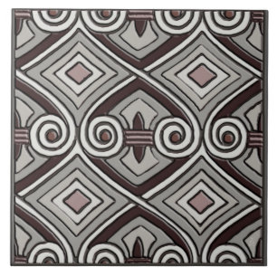 Carreau Art Déco Fait Perse (Gris, Oxblood, Mauve)