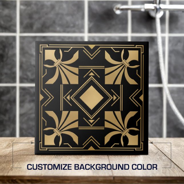 Carreau Art Déco Fleur-de-lis - Golden (Créateur téléchargé)