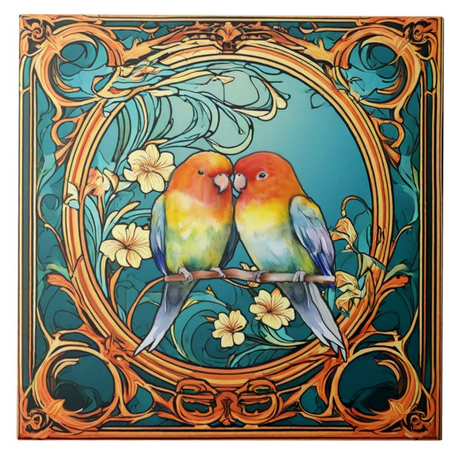 Carreau Art Déco Nouveau Inséparable (Devant)