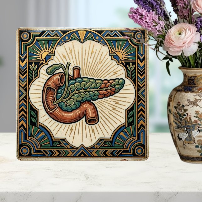 Carreau Art Déco Pancréas Anatomique Diabète  (Créateur téléchargé)