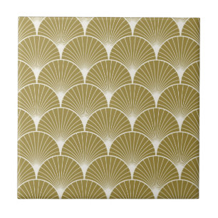 Carreau Art déco, Saint-Jacques, motif, or, blanc, argent,