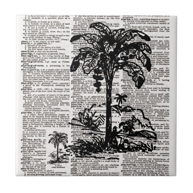 Carreau Art du dictionnaire Palm Tree (Devant)