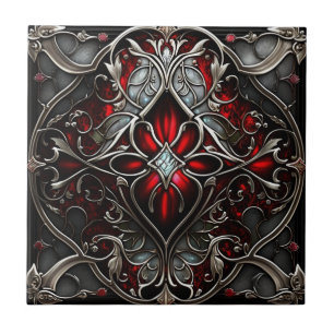 Carreau Art du rubis métallique