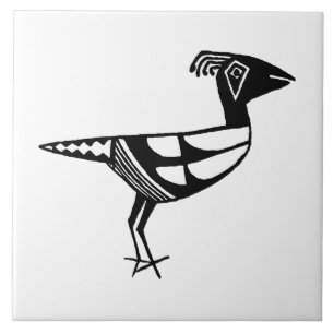 Carreau Art du Sud-Ouest Mimbres Ancien Oiseau de poterie