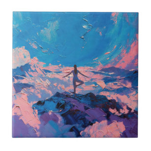 Carreau Art du Yoga : Beauté Équilibrée (Peinture à l'Huil