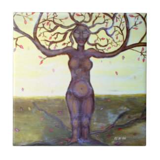 Carreau Art "enraciné" de déesse d'arbre