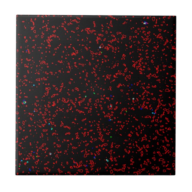 Carreau Art fractal moderne Motifs rouges noirs Cool éléga (Devant)