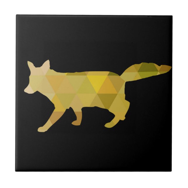 Carreau Art géométrique jaune de Fox de moutarde (Devant)