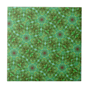 Carreau Art géométrique moderne Peacock Vert
