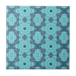Carreau Art géométrique turquoise aqua bleu vert étoile gr
