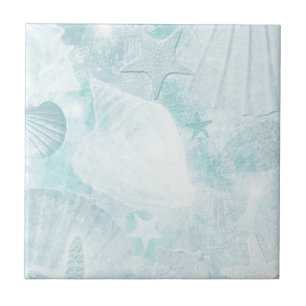 Carreau Art graphique de coquilles de mer subtiles