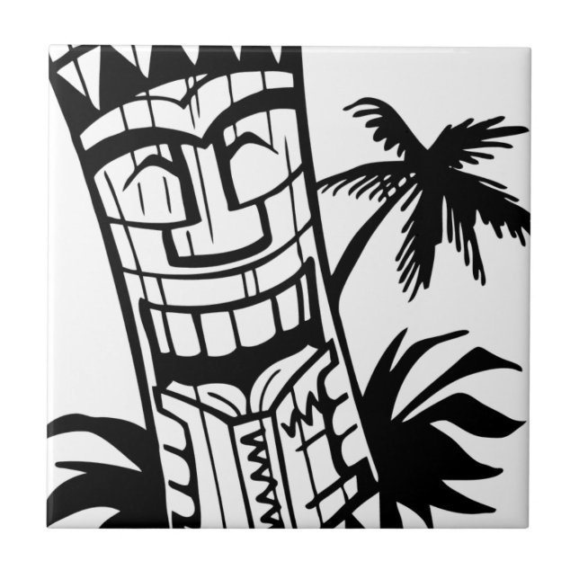 CARREAU ART HAWAÏEN DE BARRE DE TIKI (Devant)