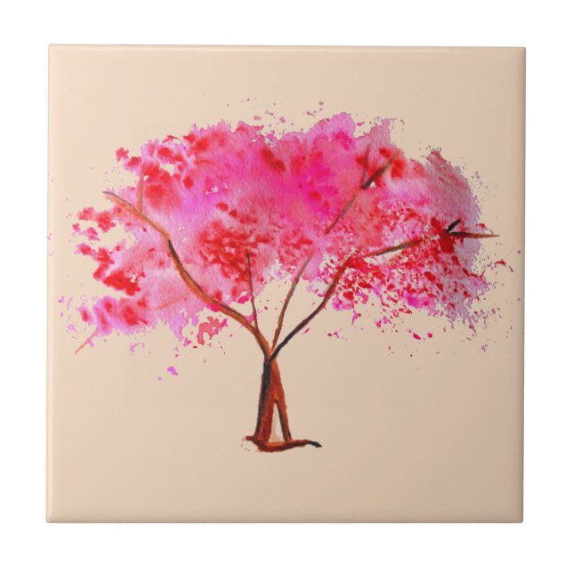 Carreau Art japonais de fleurs de cerisier de Sakura (Devant)