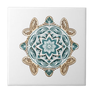 Carreau Art mandala de tortue marine