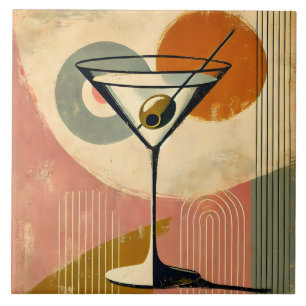 Carreau Art Martini Minimaliste Moderne du Milieu du Siècl