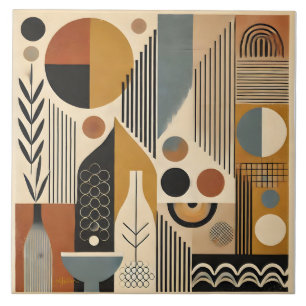 Carreau Art Moderne du Milieu du Siècle Récolte d'Automne