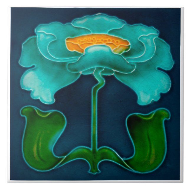 Carreau Art Nouveau Ceramic Fireplace Wall tile (Devant)