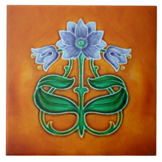 Carreau Art Nouveau ceramic fireplace wall tile