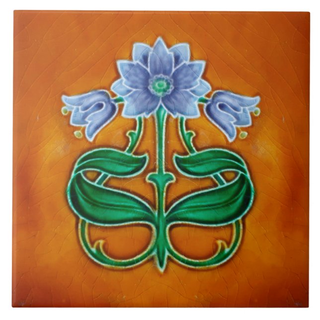 Carreau Art Nouveau ceramic fireplace wall tile (Devant)