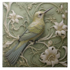 Art Nouveau Faux Relief Sage Colibri vert