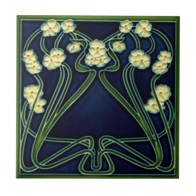 Carreau Art nouveau Floral Repro, Art nouveau de Jugendsti (Devant)
