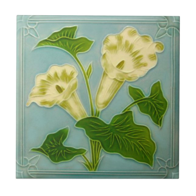 Carreau Art Nouveau Floral Repro Olivant Faux Molded (Devant)
