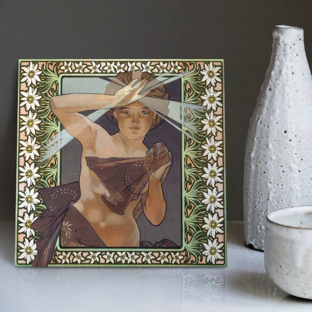 Carreau Art nouveau inspiré L'Étoile du Matin par Mucha (Créateur téléchargé)