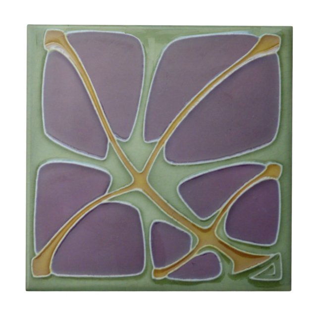 Carreau Art Nouveau Jugendstil Reproduction Antique Floral (Devant)