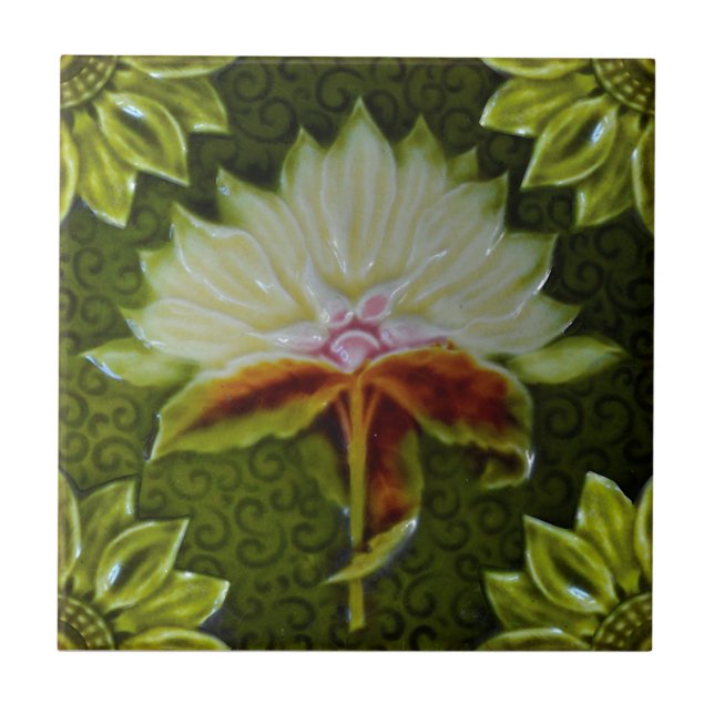 Carreau Art Nouveau Majolica Faux Relief Repro (Devant)