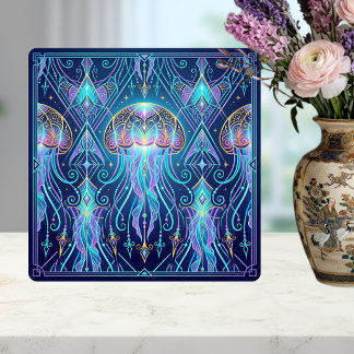 Carreau Art Nouveau Méduse Motif Cosmique Océanique Violet