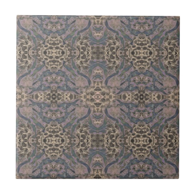 Carreau Art Nouveau Purple Mauve Brown Miroir Art Motif (Devant)