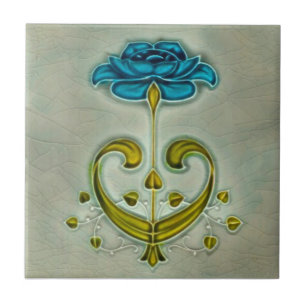 Carreau Art nouveau Rose Sherwin & Cotton c1900 Repro