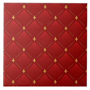 Carreau Art Nouveau rouge et or