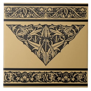 Carreau Art Nouveau vintage Floral