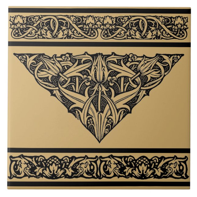 Carreau Art Nouveau vintage Floral (Devant)