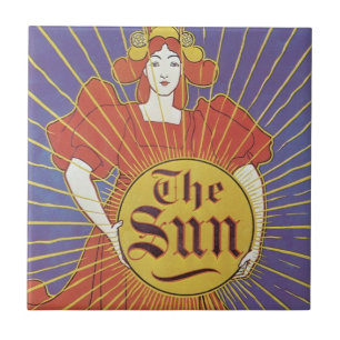 Carreau Art Nouveau vintage, Journal New York Sun