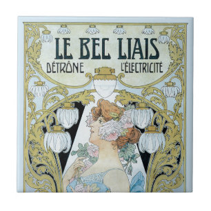 Carreau Art Nouveau vintage Le Bec Liais, Privat Livemont
