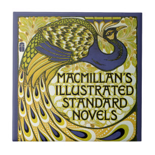 Carreau Art Nouveau vintage, plume de paon de Macmillan