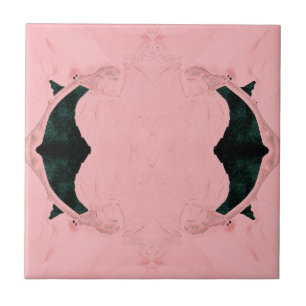 Carreau Art nouveau vintage rose noir victorien