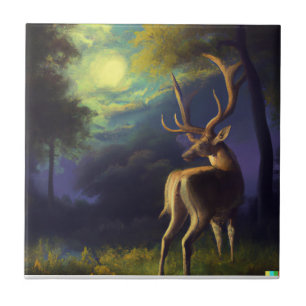 Carreau Art numérique Bord cerf de la forêt