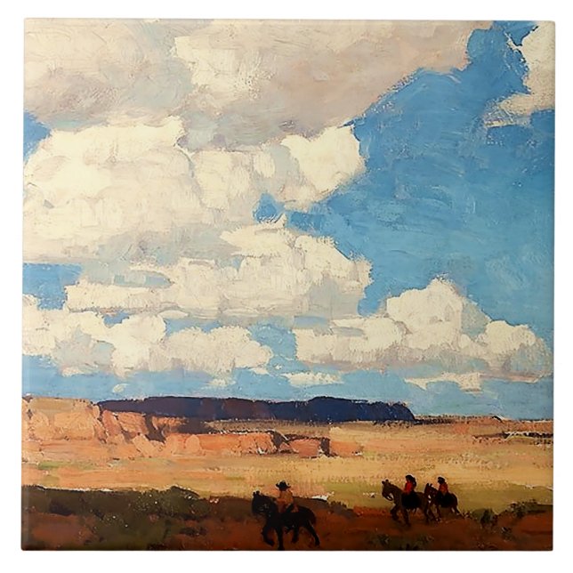 Carreau Art occidental "Summer Cloud" par Edgar Payne (Devant)