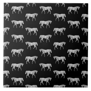 Carreau Art occidental vintage de cheval de motif