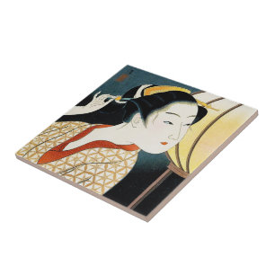 Carreau Art oriental frais de dame de geisha de Takane