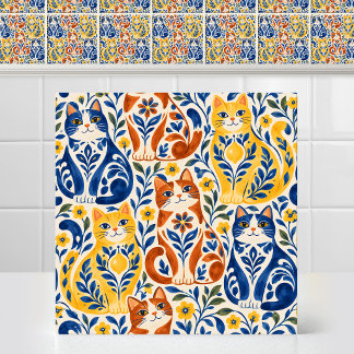 Carreau Art populaire majolique espagnol Motif de poterie