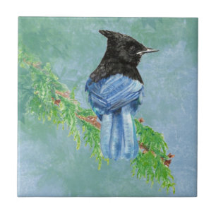 Carreau Art stellaire de faune d'oiseau de geai