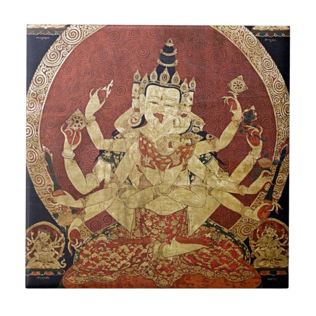 CARREAU ART TIBÉTAIN DE THANGKA (Devant)
