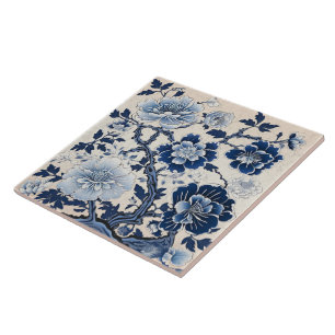 Carreau Art traditionnel de l'encre bleue Chine