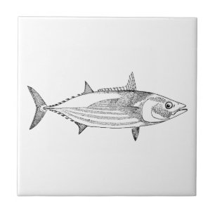 Carreau Art vintage de poissons de fruits de mer - thon de